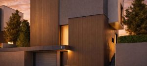 ENEA Residence — детайл от фасадата и гаража на къща 1
