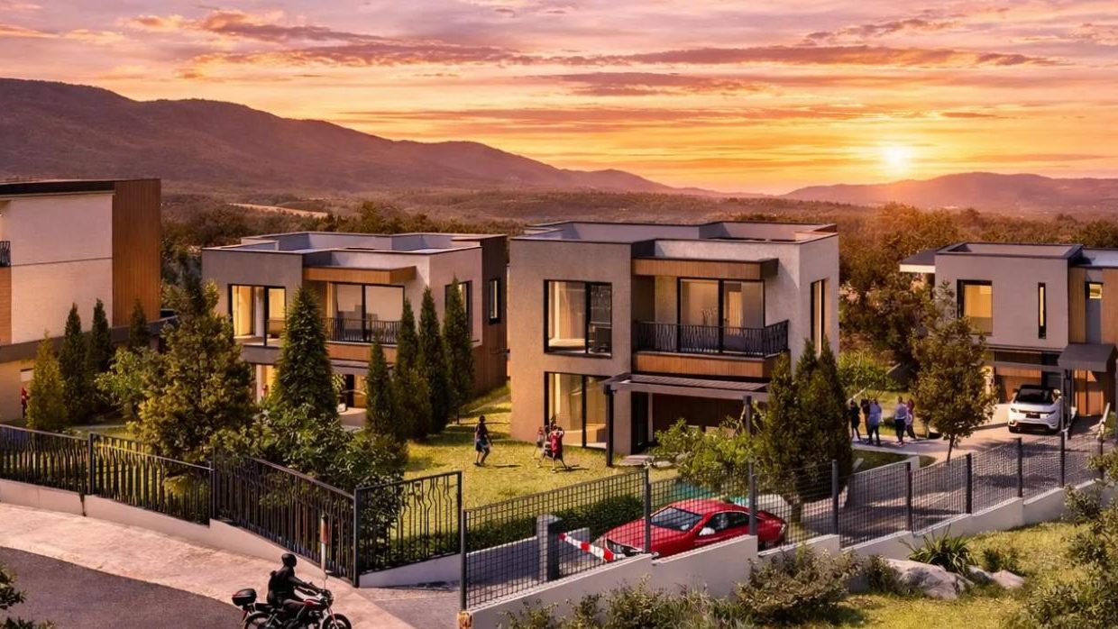 ENEA Residence — входът на затворения комплекс